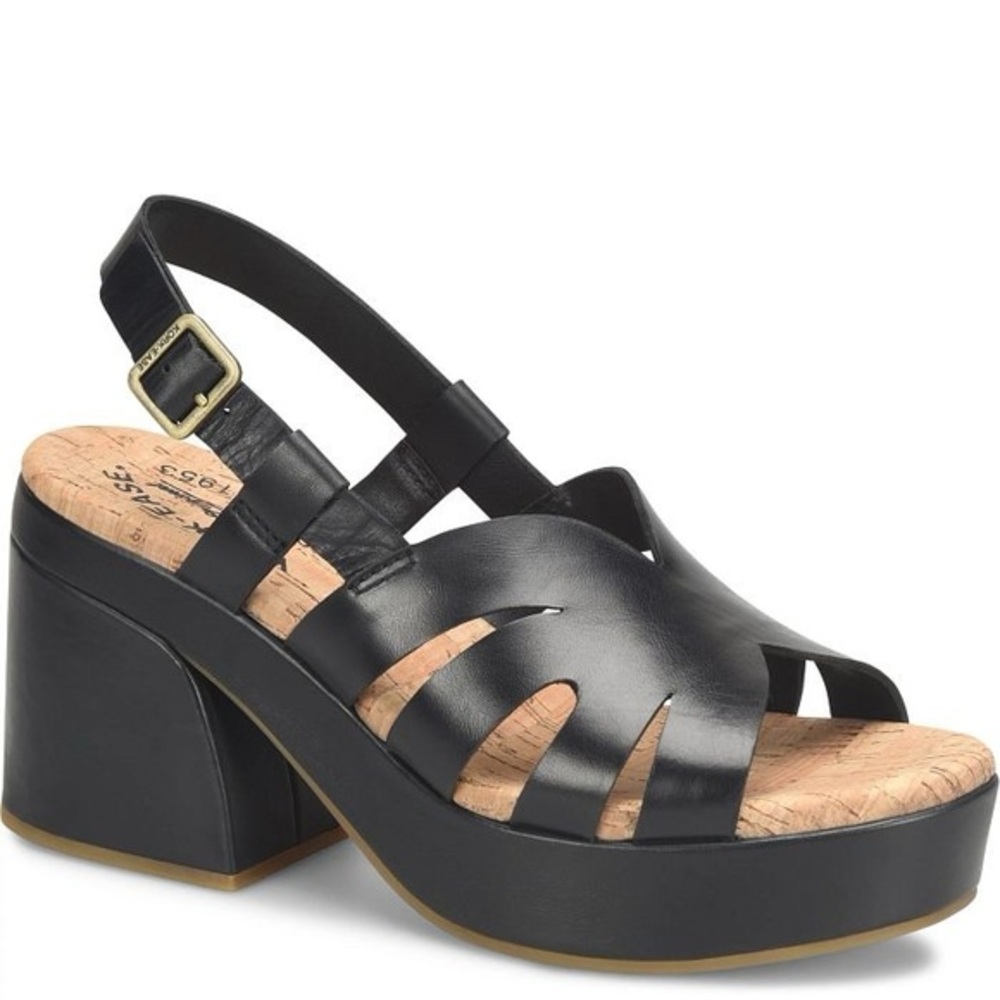 Kork-Ease Paschal Platform Sandals Leather Upper Cushioned cork covered footbed